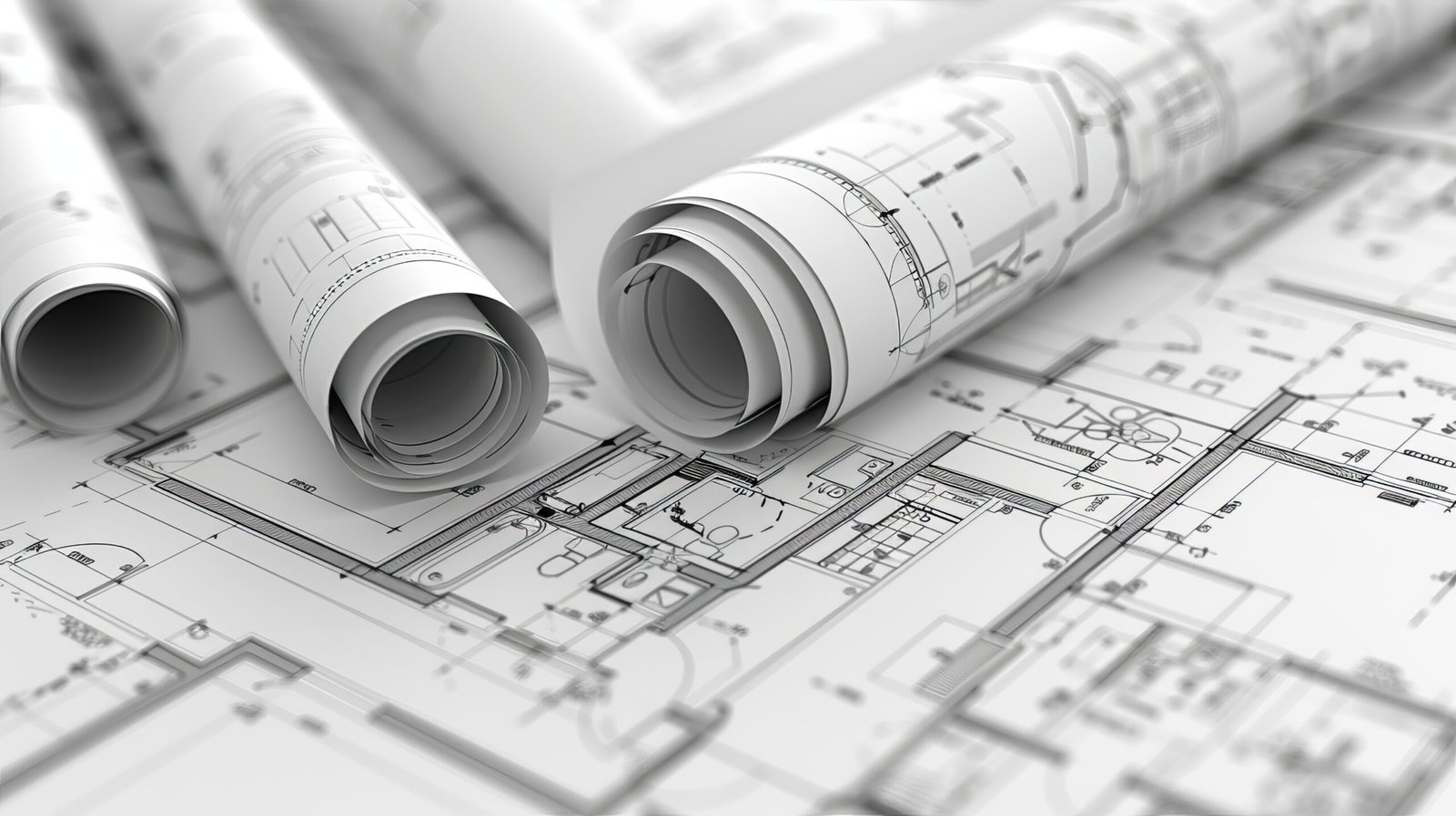 Ingeniería legal: Planos técnicos enrollados de un proyecto de ingeniería